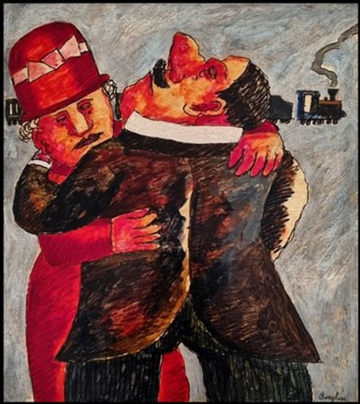 BORGHESE FRANZ Roma 1941 - 2005 "L'abbraccio"