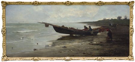 Pietro Fragiacomo (1856 - 1922)
Pescatori sulla riva, 1890 circa