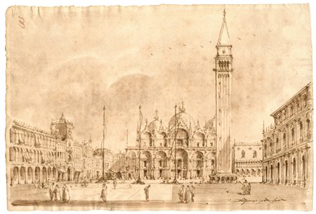 Giuseppe Latini, detto il Maestro del Ricciolo (1903 - 1972)
Veduta di piazza San Marco