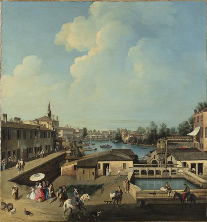 Giovanni Battista Cimaroli (1687 - 1771)
Veduta della chiusa di Dolo sul canale del Brenta, 1745-1750