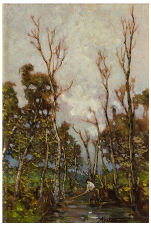 Lorenzo Gignous (1862 - 1958)
Fiume con pescatore