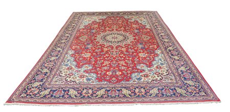 Persia centrale (Ultimo quarto del XX secolo)
Tappeto Ghom con medaglione a stella di tipo Isfahan