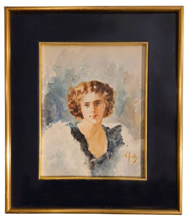 Vincenzo Irolli (Napoli 1860 - 1949), attribuito a, Ritratto di fanciulla