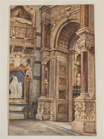 Leo Leoncini (Udine, 1890 - Villa Santina, 1967), Interno di una chiesa