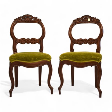 Coppia di sedie Luigi Filippo in mogano