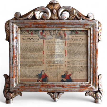 Cartagloria in legno intagliato e argentato