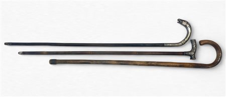 Tre bastoni da passeggio in canna di malacca