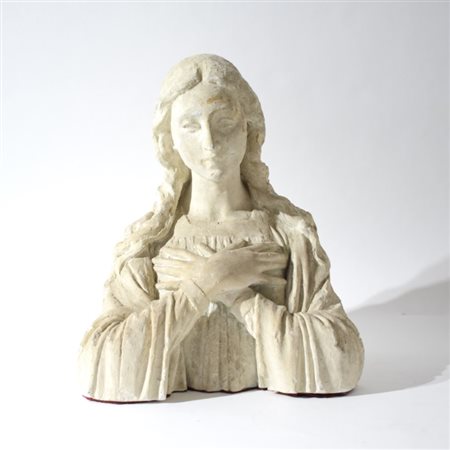 Madonna Annunciata, busto in gesso Inizi del XX secolo Piccoli danni H cm 29