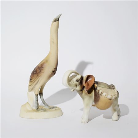 Due grandi statuette in porcellana, Manifattura Royal Dux