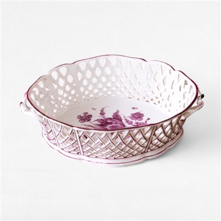 Cestino in porcellana bianca