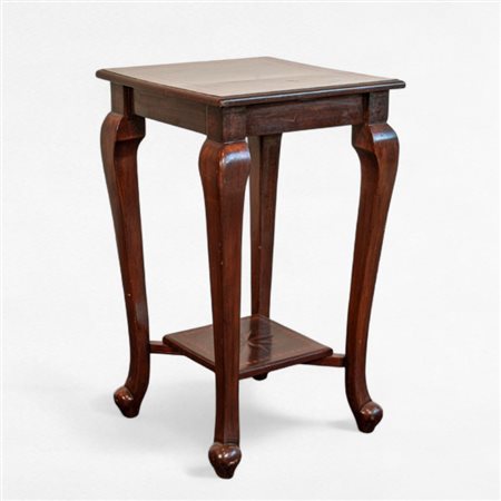 Tavolino d¿appoggio in mogano intarsiato a nastrino