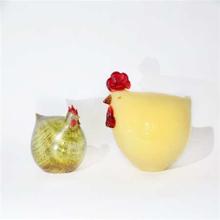 Due statuette in vetro di Murano