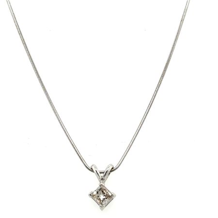 WHITE GOLD CHOKER WITH 0.39 CT DIAMOND - PND30407