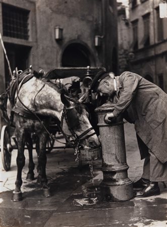 Renzo Tortelli (1926 - 2019)  - Firenze - L'abbeverata, 1955