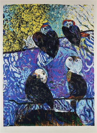 Gianni Dova SENZA TITOLO serigrafia, cm 100x70; es. XVIII/C firma, tiratura e...