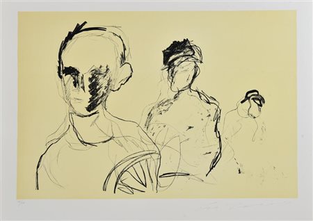 Ernesto Treccani SENZA TITOLO litografia, cm 50x70; es. 12/100 firma e tiratura