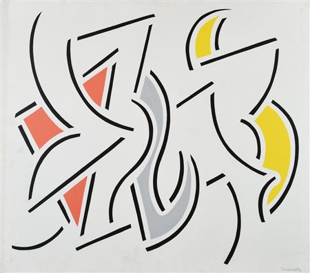 Stanley Tomshinsky FIRE LIGHT MOVEMENT, 1976 olio su tela, cm 60x70 firma sul...