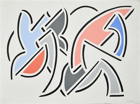 Stanley Tomshinsky TWO, 1976 olio su tela, cm 60x80 firma sul retro: firma,...