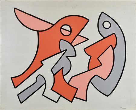 Stanley Tomshinsky GOING THROUGH, 1974 olio su tela, cm 80x100 firma sul...