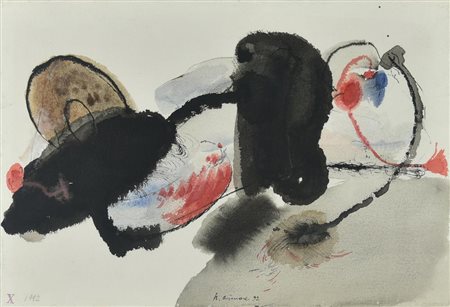 Nino Aimone SENZA TITOLO, 1992 tecnica mista su carta, cm 30,5x45,5 firma e data