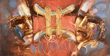 Fabio Cuman L'ARMATA DELLA CENERE, 2013 olio su tela, cm 30x60 firma sul...