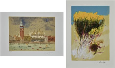 AA.VV. LOTTO DI DUE MULTIPLI Cazzaniga Giancarlo - SENZA TITOLO serigrafia,...