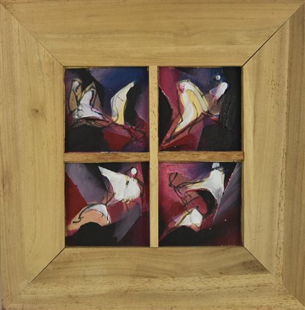 Gabriele Poli SENZA TITOLO, 2010 tecnica mista su tavola, cm 23x23 sul retro:...