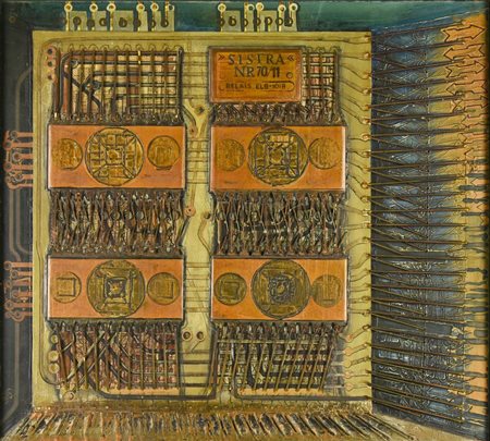 Siegfried Strasser SCHALTUNG - ELB 101 B, 1970 tecnica mista su tavola, cm...