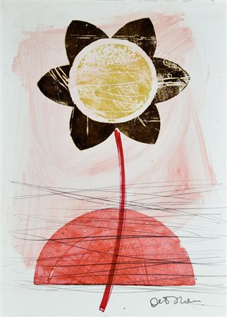 Antonio Del Donno FLOWER, 1997 tecnica mista su tavola, cm 70x50 firma sul...