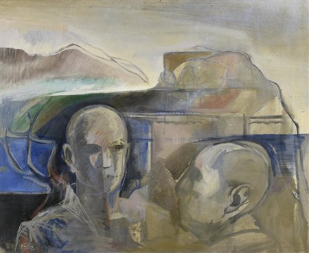 Tano Santoro SENZA TITOLO, 1970 olio su tela, cm 80x100 firma e data sul...