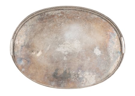 Italia, XIX secolo, Vassoio ovale in argento da galleria. Stato Pontificio, 1830 ca.