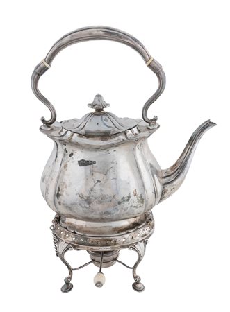Harry Atkin, Atkin Bros, Birmingham, Samovar in argento con supporto. Sheffield, 1924.