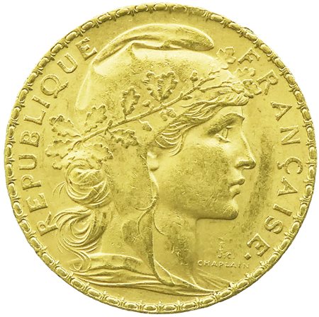 Lotto composto di 3 monete oro Francia. 