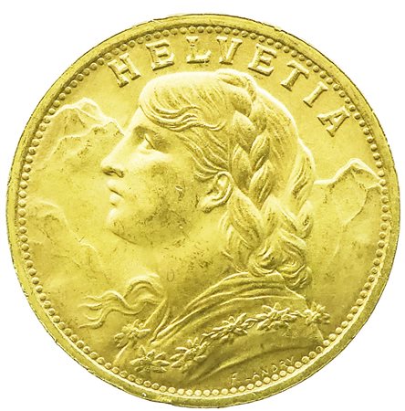 Lotto composto di 2 monete d’oro Svizzera. 