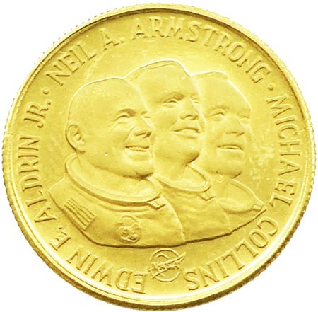 Medaglia ricordo dell’allunaggio della navicella spaziale USA. (1969).