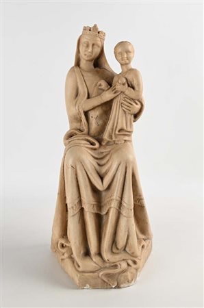 Alceo Dossena (attribuito a) (Cremona 1878 - Roma 1937) Madonna in trono col...