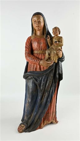 Madonna col Bambino benedicente, Toscana, XVI secolo Gruppo scultoreo...