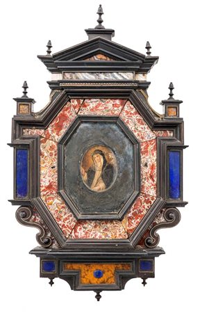 Altarolo in legno ebanizzato, diaspri e marmi policromi, Stato Pontificio,...