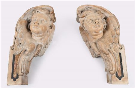 Scultore barocco italiano del XVII secolo () Coppia di frammenti...