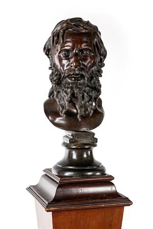 Vincenzo Gemito (Napoli 1852 - Napoli 1929) Testa di filosofo Iscritto Gemito...