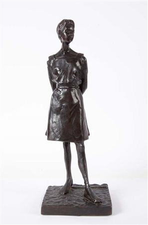 Paolo Troubetzkoy (Intra 1866 - Pallanza 1938) Fanciulla Scultura in bronzo...