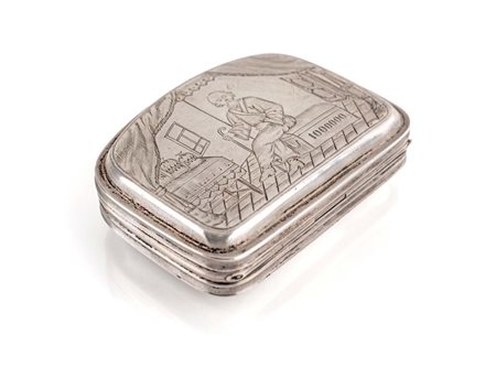 Scatola portatabacco, Russia, XIX secolo rivestita internamente in velluto...