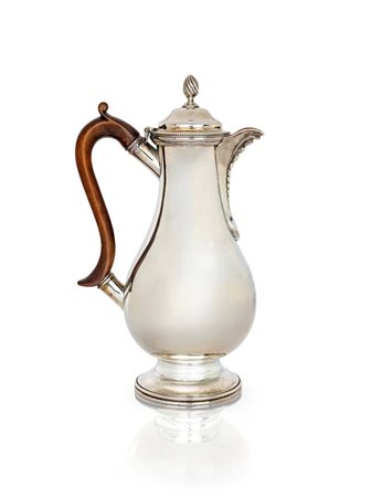 Caffettiera in argento, Londra 1879 coperchio a cupolino incernierato,...