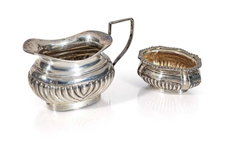Piccola lattiera in argento, Birmingham 1897 e piccola zuccheriera Birmingham...