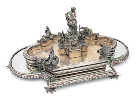 Grande centrotavola in argento 800/000, Austria-Ungheria 1872, argentieri...