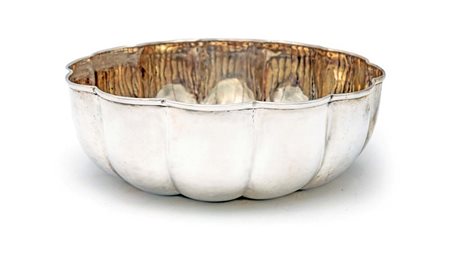 Ciotola in argento 800/000 con orlo centinato cm 8x22,5 - gr. 400