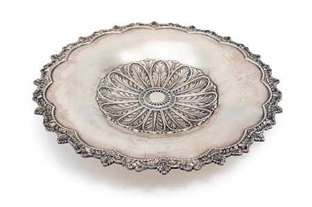 Alzatina in argento 800/000 a forma di fiore cm 4x27,5 - gr. 394