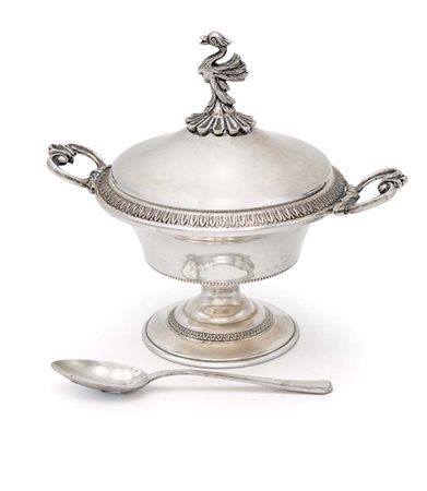 Zuccheriera biansata con coperchio e cucchiaio cm 12,5x14,5x10 - cucchiaino...