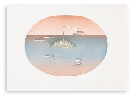 JEAN-MICHEL FOLON (1934-2005) - Senza Titolo (Milano. Piazza del Duomo), 1985 circa