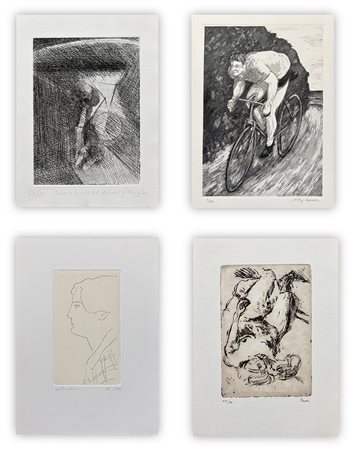 AUTORI VARI - Lotto unico composto da 4 volumi con acquaforte